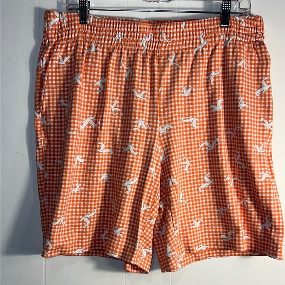 Lands End Women’s Orange Checkered Shorts L5 50725 - Picture 1 of 4